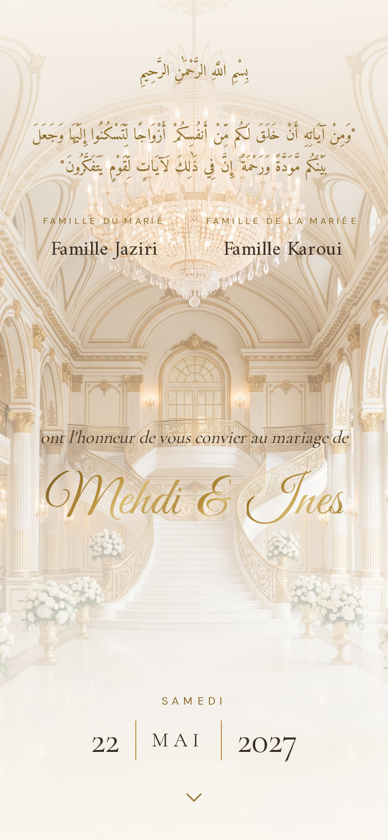 White Château digital wedding invitation design preview