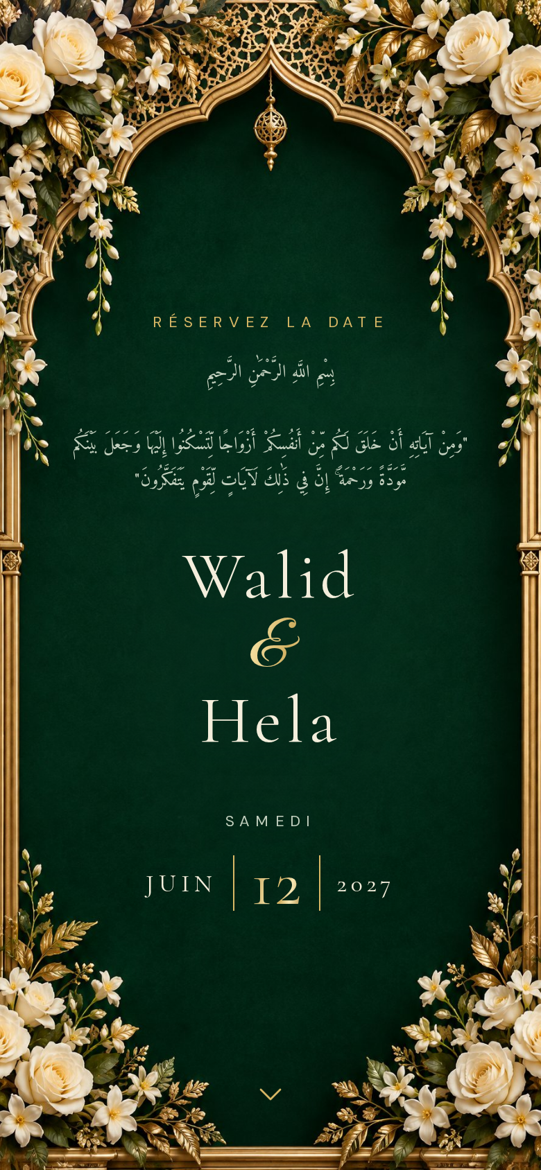 Royal Garden digital wedding invitation design preview