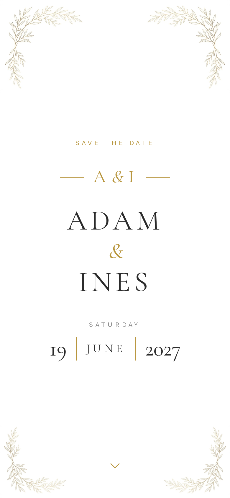 Monogram digital wedding invitation design preview